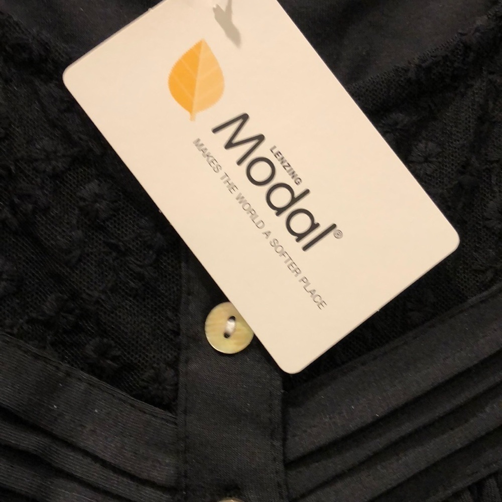 EILEEN WEST NIGHTGOWN MODAL CALF LENGTH in Black NWT sz S, L, XL - Picture 7 of 8